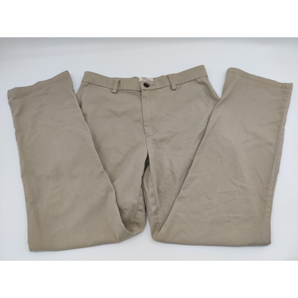St Johns Bay Mens 30x32 Khaki Chino Pants Easy Care Stretch Straight Leg Tan